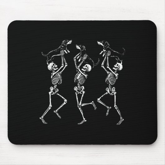 Retro Dancing Skeletts Dackel Niedlich Halloween D Mousepad (Vorne)