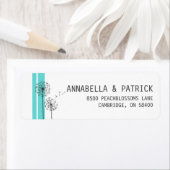 Retro Dandela Blue Minimalistisch Address Label (Insitu)