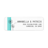 Retro Dandela Blue Minimalistisch Address Label (Vorne)