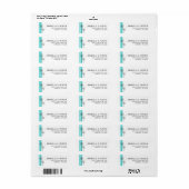 Retro Dandela Blue Minimalistisch Address Label (Vorne)