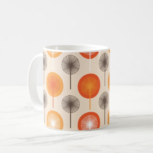 Retro Dandelion Blumenmuster Kaffeetasse (Vorderseite Links)