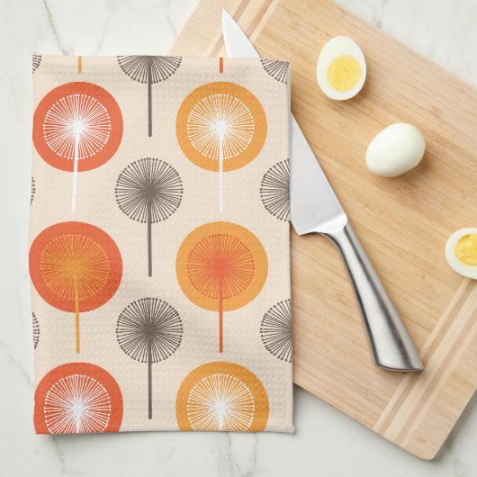 Retro Dandelion Floral Pattern Küchentücher (Viertel Falte)