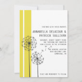 Retro Dandelions Gelbe Minimalistische Hochzeit Einladung (Vorderseite)
