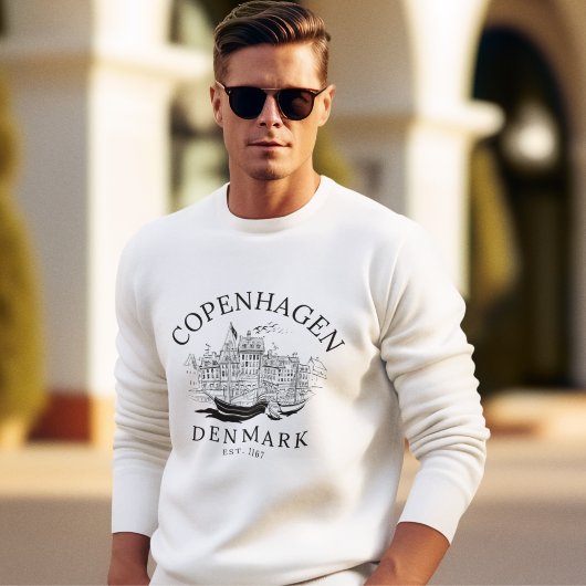 Retro Danish Landscape of Copenhagen Sweatshirt