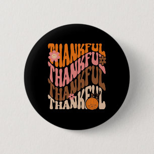 Retro Dank Liebe Fall Erntedank Groovy Pumpk Button