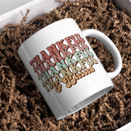 Retro Dankbare Tasse, Herbstfamilie Erntedank Gesc Kaffeetasse