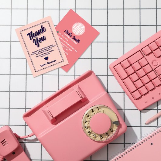 Retro "Danke" Typografie Cool Color Scheme Visitenkarte