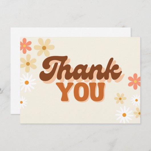 Retro Dankeschön Karte (Vorne/Hinten)