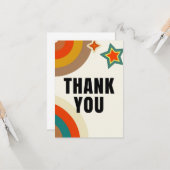 Retro Dankeschön Karte mit fett Typografie (Vorderseite/Rückseite Beispiel)