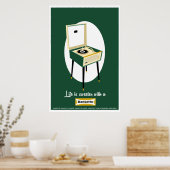 Retro Dansette green record player Pop Art poster (Küche)