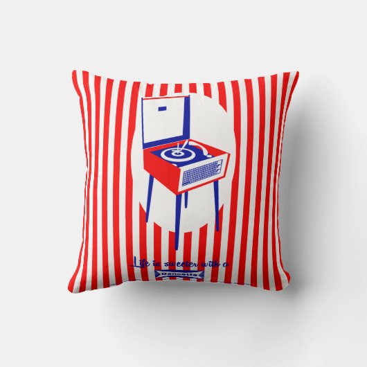 Retro Dansette Record Player Kissen (Rückseite)