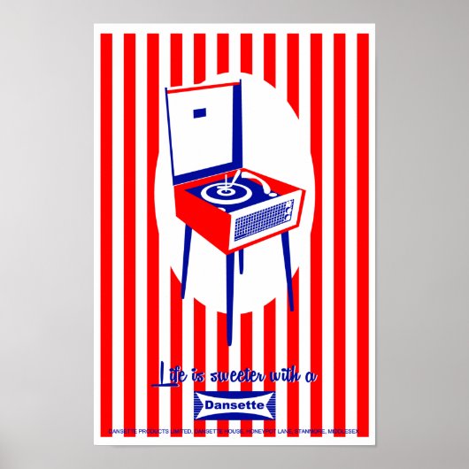 Retro Dansette Record Player Pop Art Poster (Vorne)