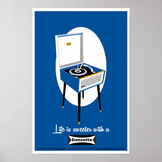 Retro Dansette Record Player Pop Art Poster (Vorne)