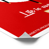 Retro Dansette red record player Pop Art poster (Ecke)