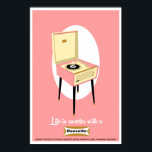 Retro Dansette rosa Plattenspieler Pop Art Poster<br><div class="desc">Retro Salmon Pink und Cream Dansette Bermuda Rekordspieler Pop Art Poster</div>
