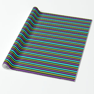 Retro Dark Candy Stripe Geschenkpapier