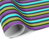 Retro Dark Candy Stripe Geschenkpapier (Rolleneckpunkt)