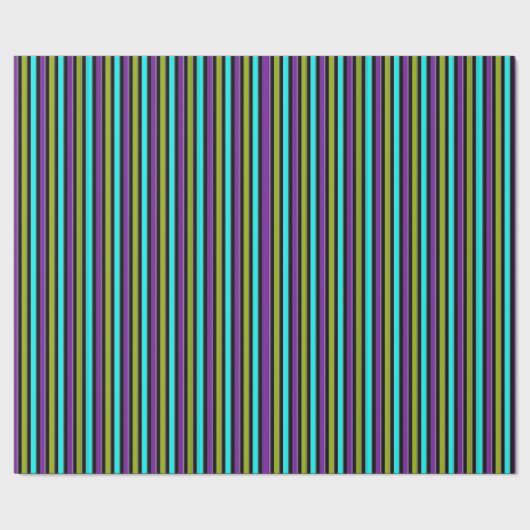 Retro Dark Candy Stripe Geschenkpapier (Saum)