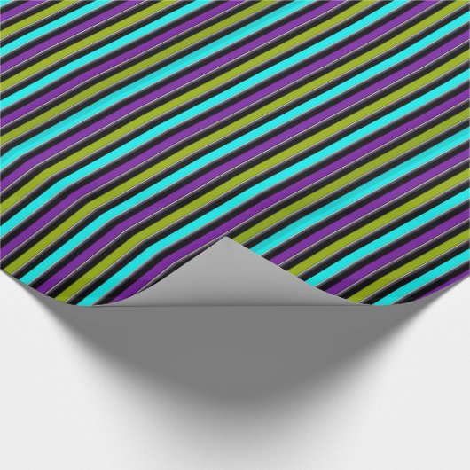 Retro Dark Candy Stripe Geschenkpapier (Ecke)