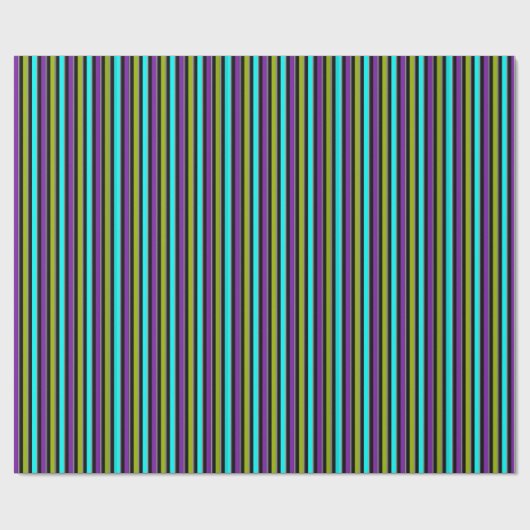 Retro Dark Candy Stripe Geschenkpapier (Flach)