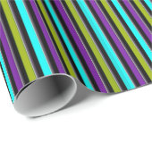 Retro Dark Candy Stripe Geschenkpapier (Rolleneckpunkt)