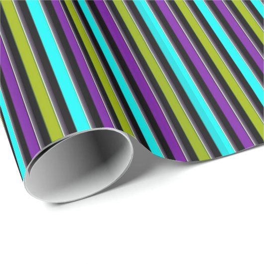 Retro Dark Candy Stripe Geschenkpapier (Rolleneckpunkt)