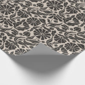 Retro Dark Daisy Geschenkpapier (Ecke)