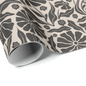 Retro Dark Daisy Geschenkpapier (Rolleneckpunkt)