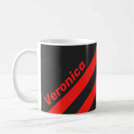 Retro Dark Drei Streifen mit Namen Kaffeetasse
