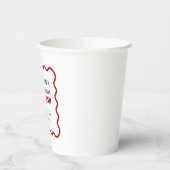 Retro Dark Red Wavy Border Bachelorette Wochenende Pappbecher (Links)