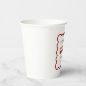Retro Dark Red Wavy Border Bachelorette Wochenende Pappbecher (Rechts)