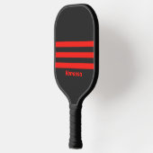 Retro Dark Three Across Striss mit Name Pickleball Schläger (Links)