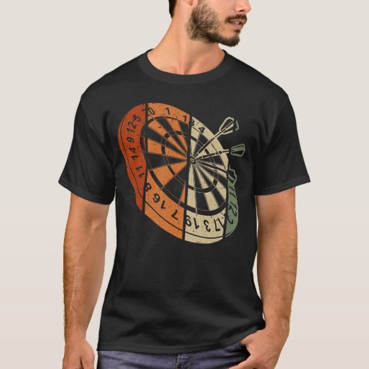 Retro Dartboard Bullseye Darts T-Shirt (Vorderseite)