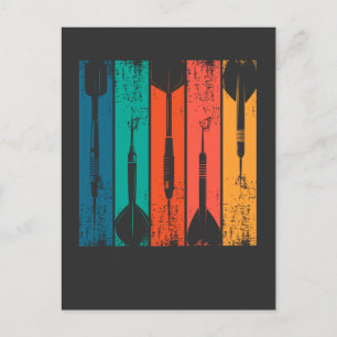 Retro Darts Pfeile Pub Dart Team Vintage Dart Postkarte