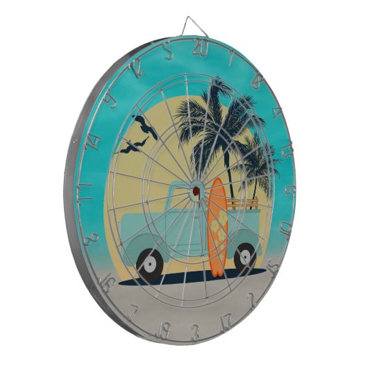 Retro Dartscheibe (Vorderseite Links)