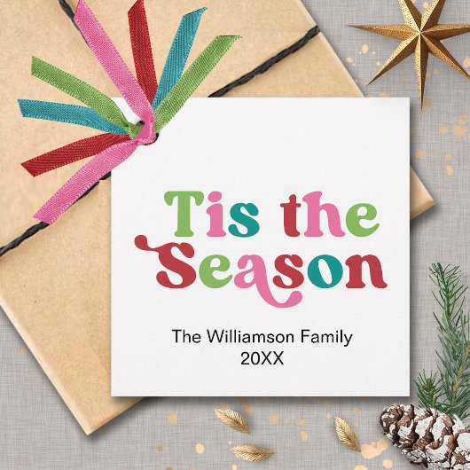 Retro Das ist die Jahreszeit für einen schönen Wei Geschenkanhänger