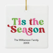 Retro Das ist die Jahreszeit für einen schönen Wei Keramikornament (Rückseite)