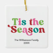 Retro Das ist die Jahreszeit für einen schönen Wei Keramikornament (Vorderseite)