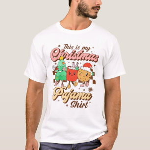 Retro Das ist mein Weihnachts-Pajama-Weihnachtsbau T-Shirt