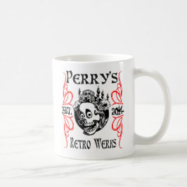 Retro das Werks des Perrys doppelte mit Seiten Kaffeetasse
