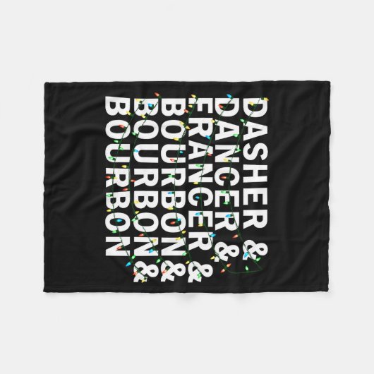 Retro Dasher Dancer Prancer Bourbon Christmas Funn Fleecedecke (Vorderseite (Horizontal))