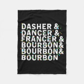 Retro Dasher Dancer Prancer Bourbon Christmas Funn Fleecedecke (Vorderseite)