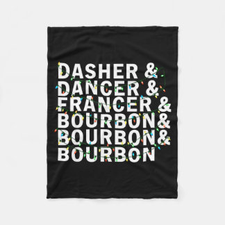 Retro Dasher Dancer Prancer Bourbon Christmas Funn Fleecedecke