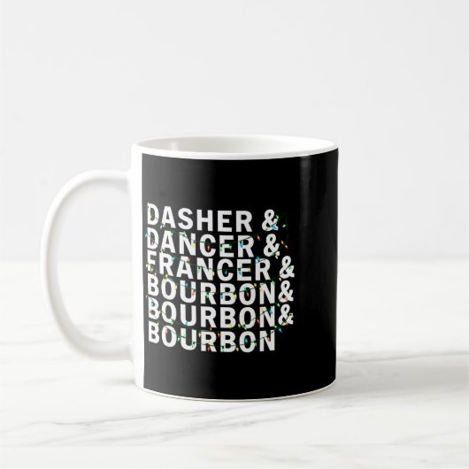 Retro Dasher Dancer Prancer Bourbon Christmas Funn Kaffeetasse (Links)