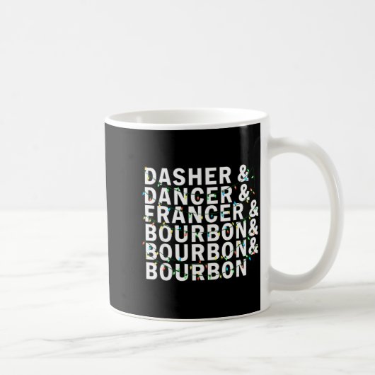 Retro Dasher Dancer Prancer Bourbon Christmas Funn Kaffeetasse (Rechts)