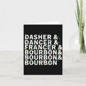 Retro Dasher Dancer Prancer Bourbon Christmas Funn Karte (Vorderseite)