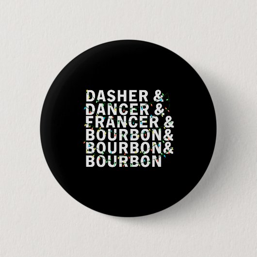 Retro Dasher Tänzer Prancer Bourbon Weihnachten Sp Button (Vorderseite)
