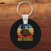 Retro Data Science Vintage Wissenschaftler Ingenie Schlüsselanhänger (Vorderseite)