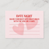Retro Date Night And Advice To The Bride Card Hinweiskarte (Rückseite)