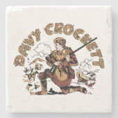 Retro Davy Crockett Steinuntersetzer (Vorderseite)